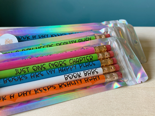 Book Pencils, Engraved Book Nerd, Lover, Bookworm, Literary Gifts, Back To School, Home Office, School Supplies