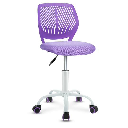 Costway Office Task Desk Armless Chair Adjustable Mid Back Swivel - 16''x15.5''x(29.5''-34'') (L x W x H)