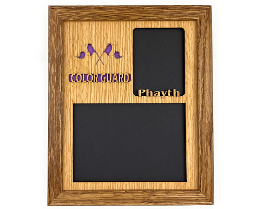 8x10 Color Guard Picture Frame - Holds 3x4 & 5x7 Photos Gift, Coach Awards, Life