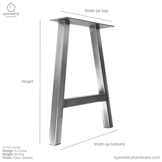 The "A-Frame' Custom Metal Table Leg - Dining Height/Bar Height/Coffee Height "A" Shaped Sold Individually Qty 1 Leg