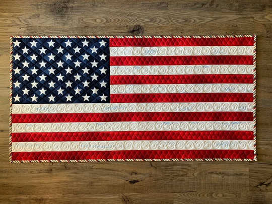 Quilted American Flag Table Runner Patriotic Stars & Stripes 4Th Of July Decor Americana Quilt Memorial Day Handmade Veterans Gift