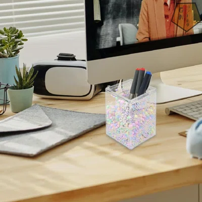 2Pcs Cute Bubble Pen Holder Pencil Holder, Acrylic Pen Cup Stand For Desk, Durable Pencil Cup Pot For Home, School & Office, Colorful