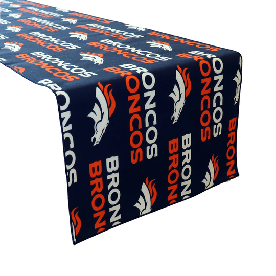 Denver Broncos 100% Cotton Table Runner/Home Dining Décor Sports Events Holidays & Parties Tailgate Football Fans