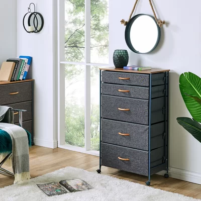 Minden Fabric 5 Drawer Storage Chest