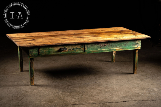 Vintage Farmhouse Coffee Table With Patina