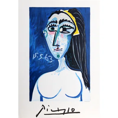 Buste De Femme Nue Face (Jacqueline Roque) by - Painting on