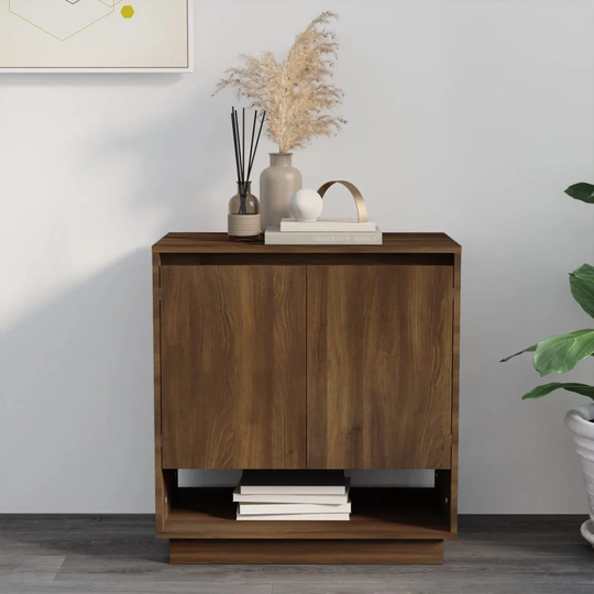 Sideboard Brown Oak 27.6"x16.1"x29.5" Engineered Wood