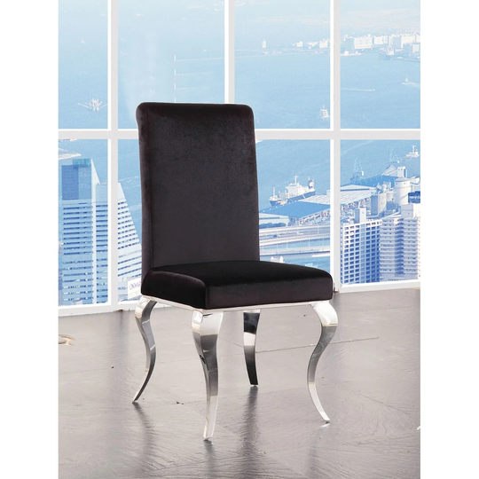 Q-Max Stunning Cabriole Legs Stainless Steel Fabric Side Chair