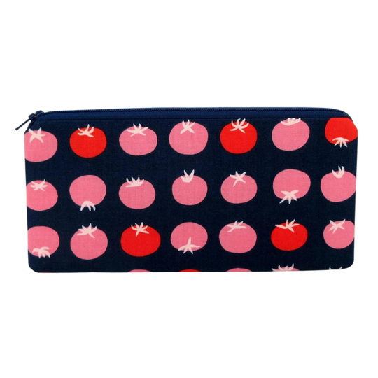 Tomato Pencil Pouch, Cute Veggie Zippered Pouch By Ocean Patch