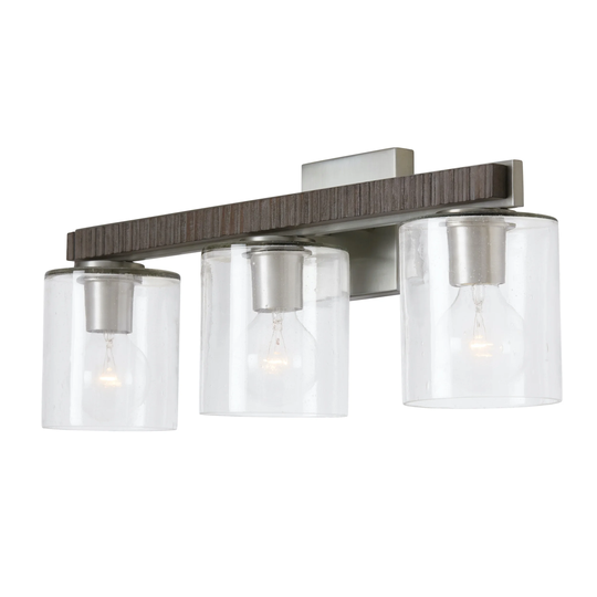 Sawyer 3-light Carbon Grey/ Matte Nickel Bath/ Vanity Fixture