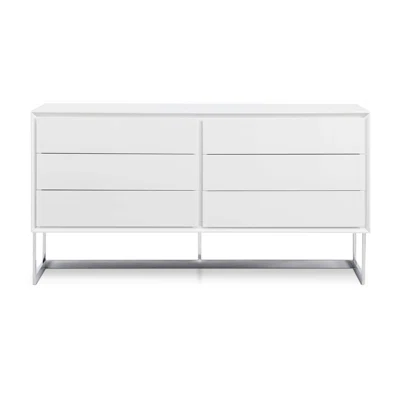 60" Wide 6 Drawer Stainless Steel Sideboard