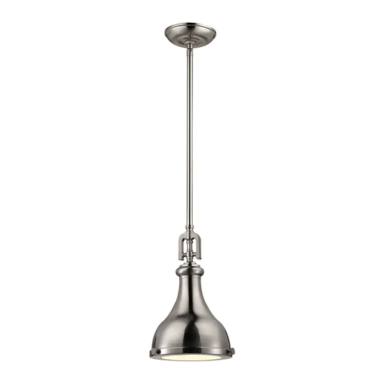 Rutherford 1-Light Mini Pendant in Brushed Nickel with Metal Shade by ELK Lighting