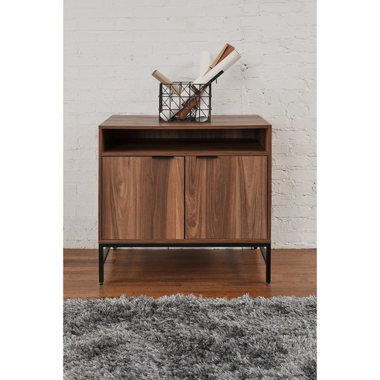 Rye Studio Sarah Walnut and Steel Printer Cabinet