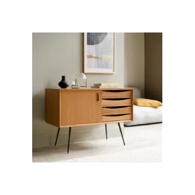 Simen Sideboard 39'' Wide 4 Drawer Teak Solid Wood Sideboard