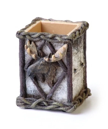 Moose Head Pencil Pen Holder 4H in A Barn With Bucket Art