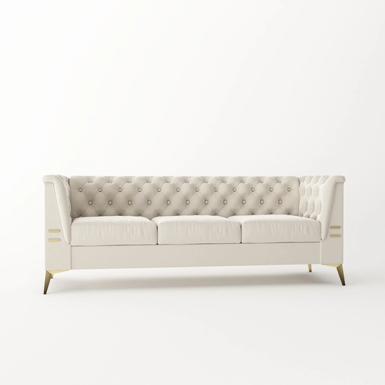 Modern Velvet Home set Sofa, Tufted Button back Removeable Cushion, Mid-Century Luxury 3 Seater Sofa for Living Room
