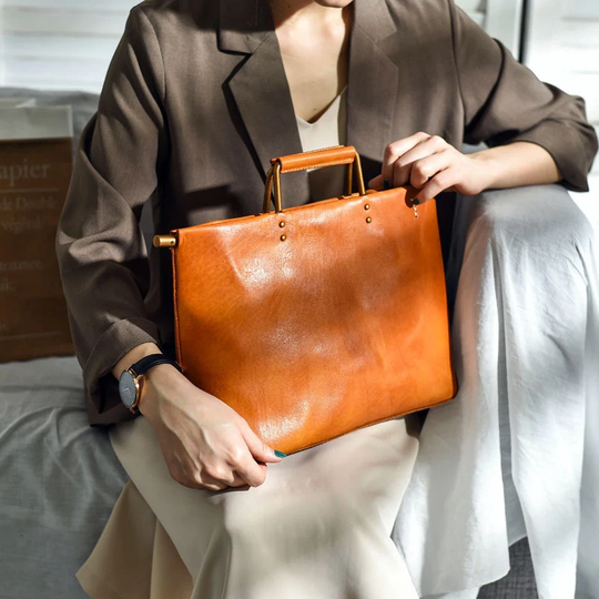 Leather Tote Bag, Personalized Women's Briefcase, Business Handbag Women, Shoulder Office Bags, Anniversary Gifts For Her