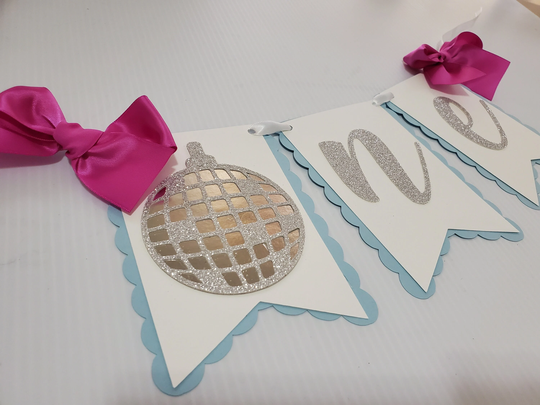 Disco Ball High Chair Banner. One Banner. 70S Garland. Party Decorations. Theme. Fully Assembled