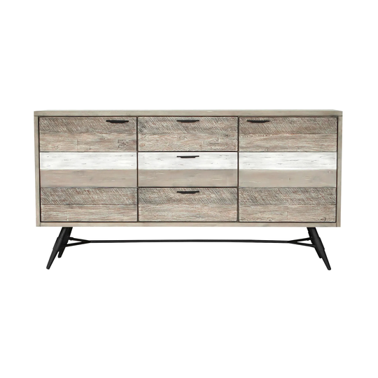 Aliz 63 Inch Acacia Wood Sideboard Buffet Console Cabinet, 3 Drawers, Brown