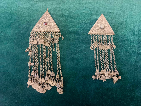 Two Pieces Of Silver Jewelry, Decoration For Women's Ethnic Costume From The Region Pirin