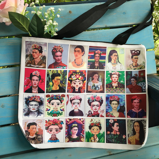 Frida Shoulder Bag Art Printing On Large Waterproof Zipper Shoulder Length