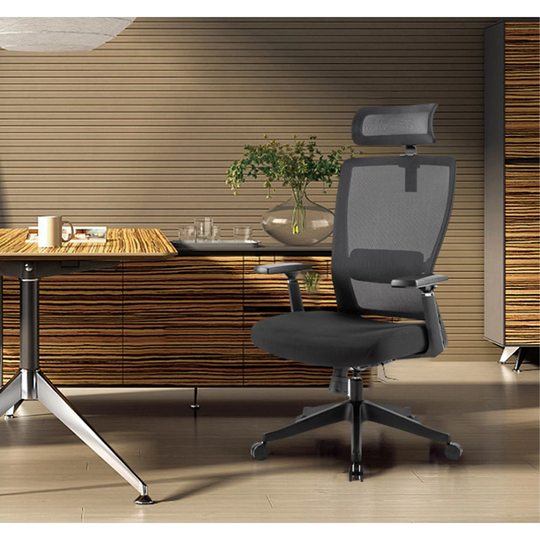 Back Office Chair with Headrest, lumbar support and tilt function