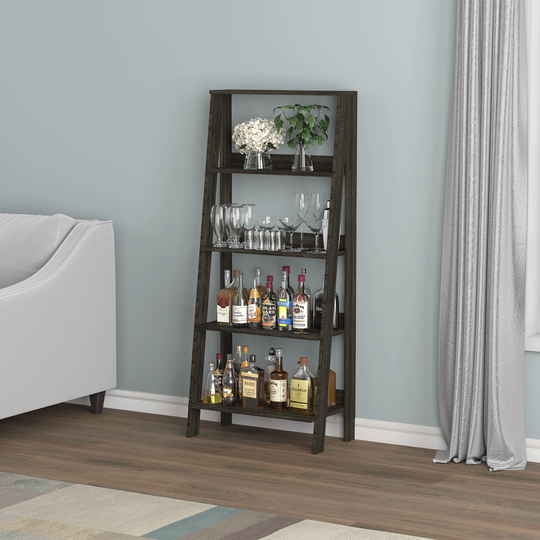 Wall Shelf 55H Dark Grey 5 Tier - 13" x 23.62" x 55.12"