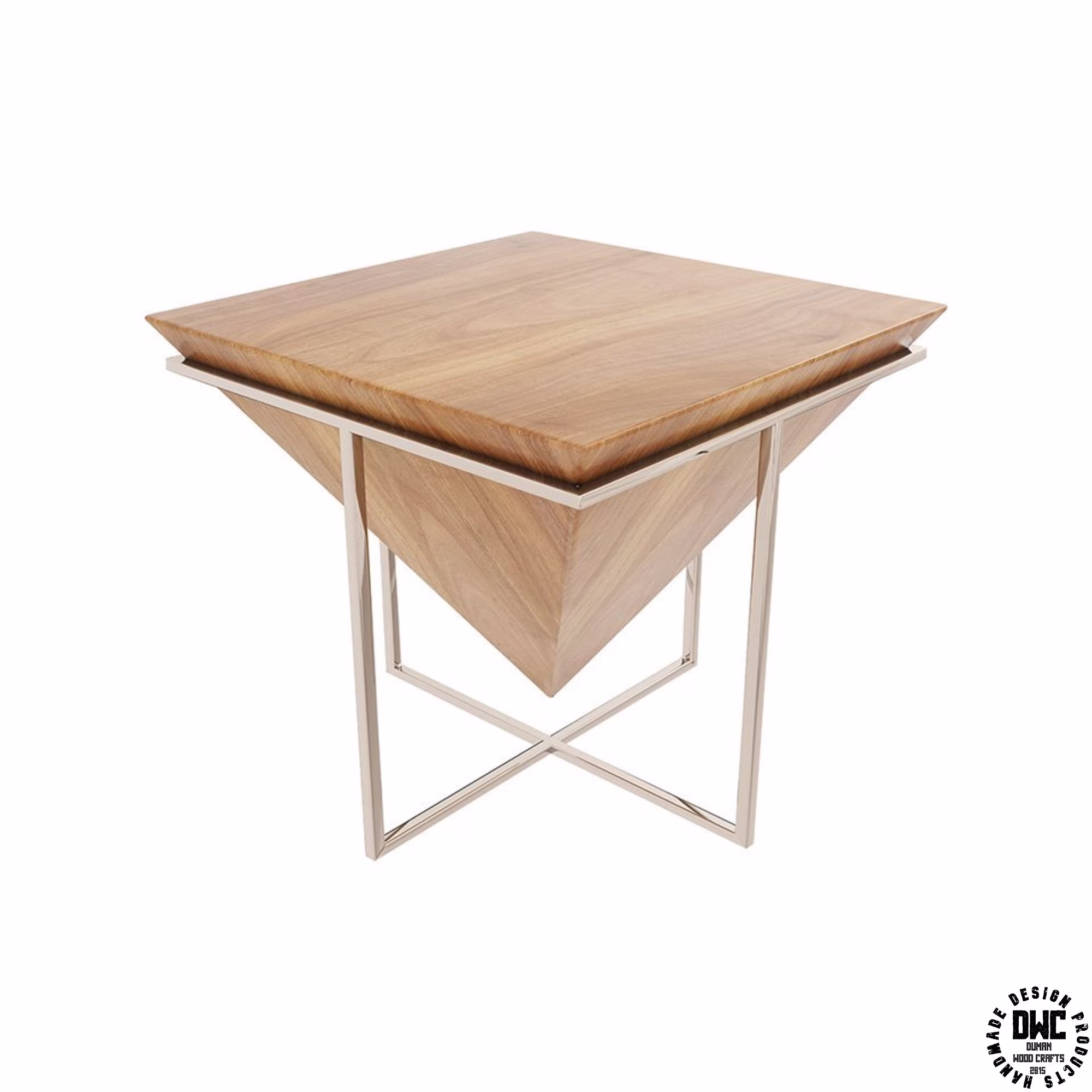 Unique Coffee Table - Handmade Wood Modern Pyramid Art Home Decor Living Room