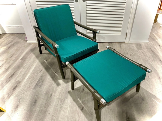 Ficks Reed John Wisner Rattan Lounge Chair & Ottoman | Mcm Outdoor Furniture Seating Like Celerie Kemble For Lane Venture Mimi