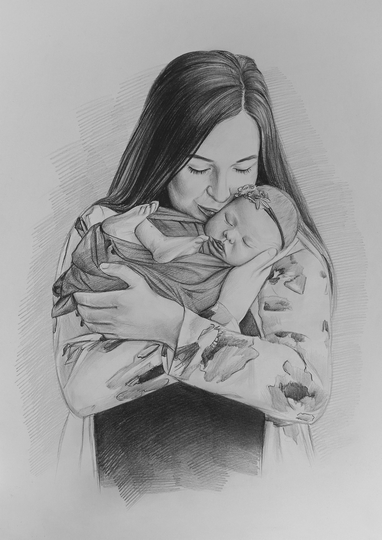 Pencil Drawing, Custom Portrait From Photo, Hand Drawn Portrait, Painting Photos, Family Gift