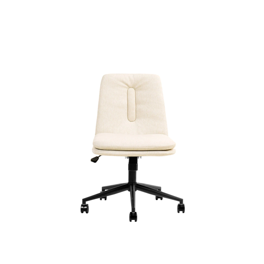 Fabric Upholstered Adjustable Office Chair on Casters with Black Base