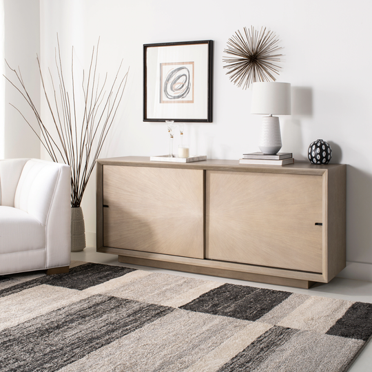 SAFAVIEH Couture Francia 2 Door Sideboard - Grey Oak - 67 in w x 18 in d x 31 in h - 67 in w x 18 in d x 31 in h