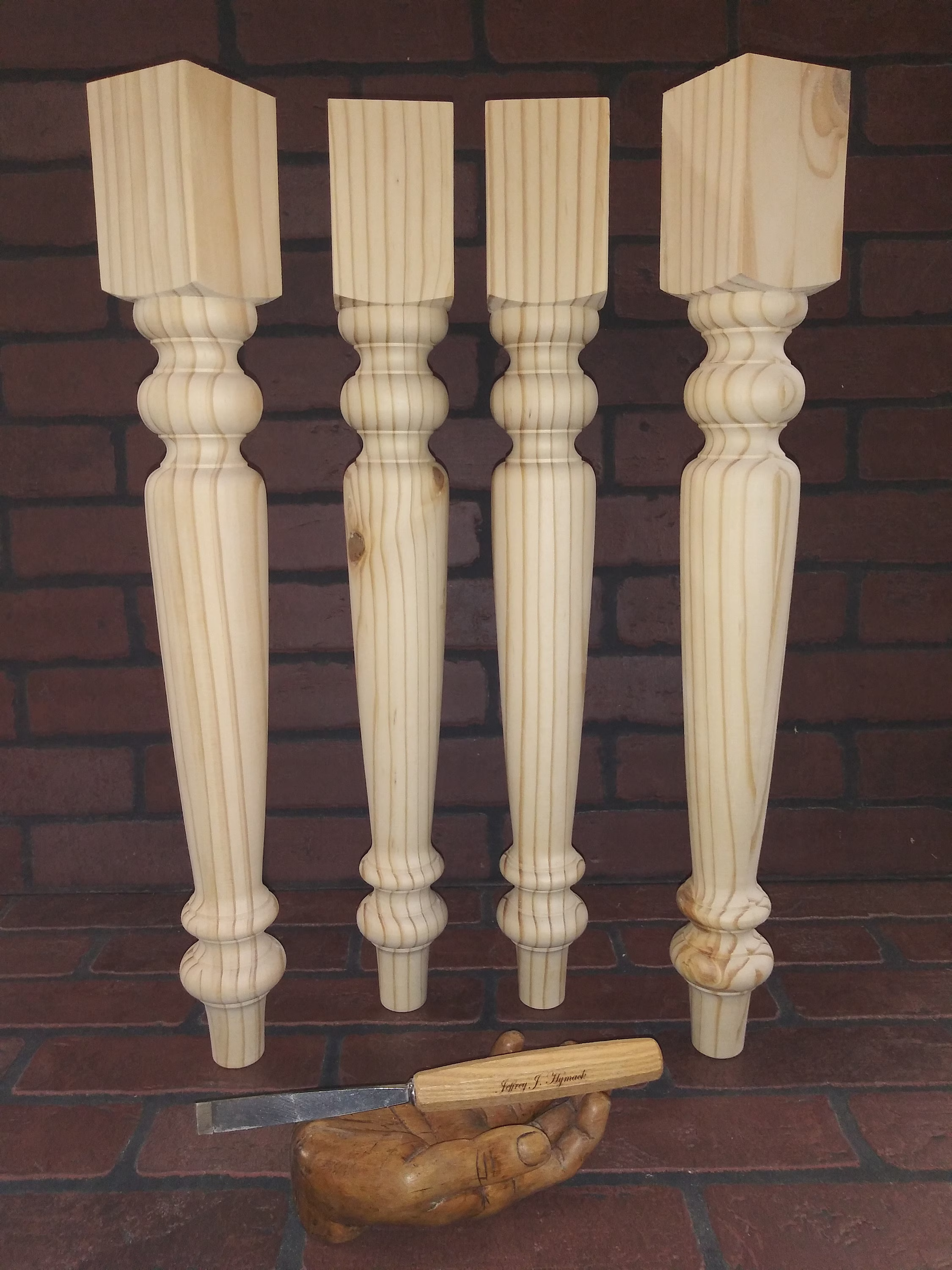 Genuine Hand Turned Farm Table Legs 4 X 29"