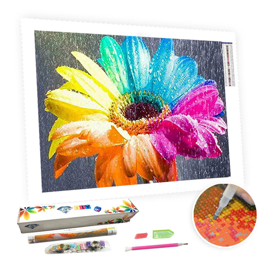 5D Diy Square Round Diamond Painting Kit Full Drill-Colorful Flower-Diy By Number Rhinestone Pasted For Home Wall Decor