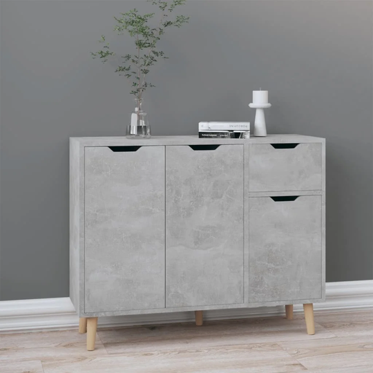 Sideboard Concrete Gray 35.4"x11.8"x28.3" Engineered Wood