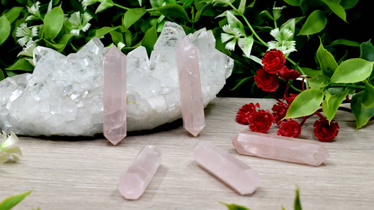 Rose Quartz Double Terminated Crystal Point Pencil Pencils