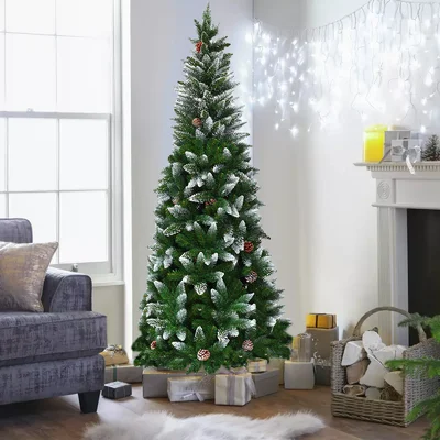 5' / 6' / 7.5' Artificial Pencil Christmas Tree With Pine Cones