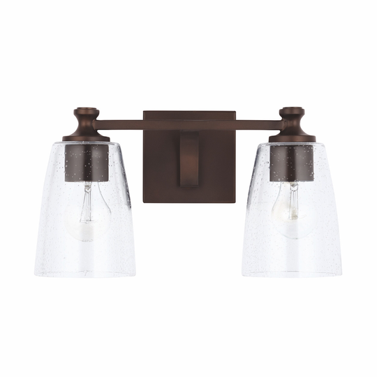 Myles 2-light Bath/ Vanity Fixture w/ Clear Seeded Glass