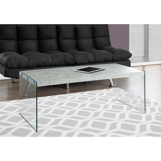 Grey Cement With Tempered Glass Coffee Table