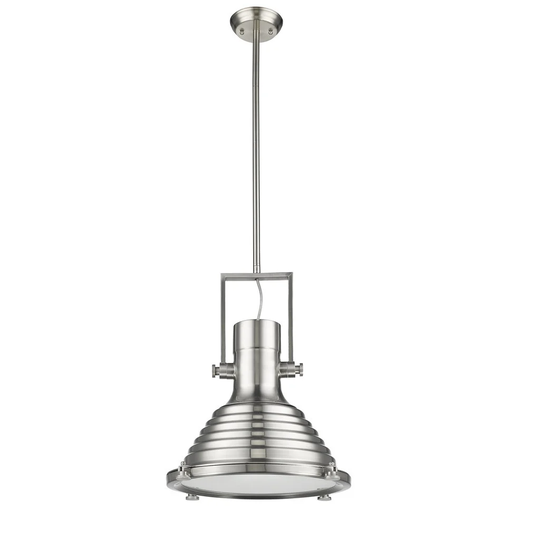 Industrial 1-light Brushed Nickel Pendant - Brushed Nickel