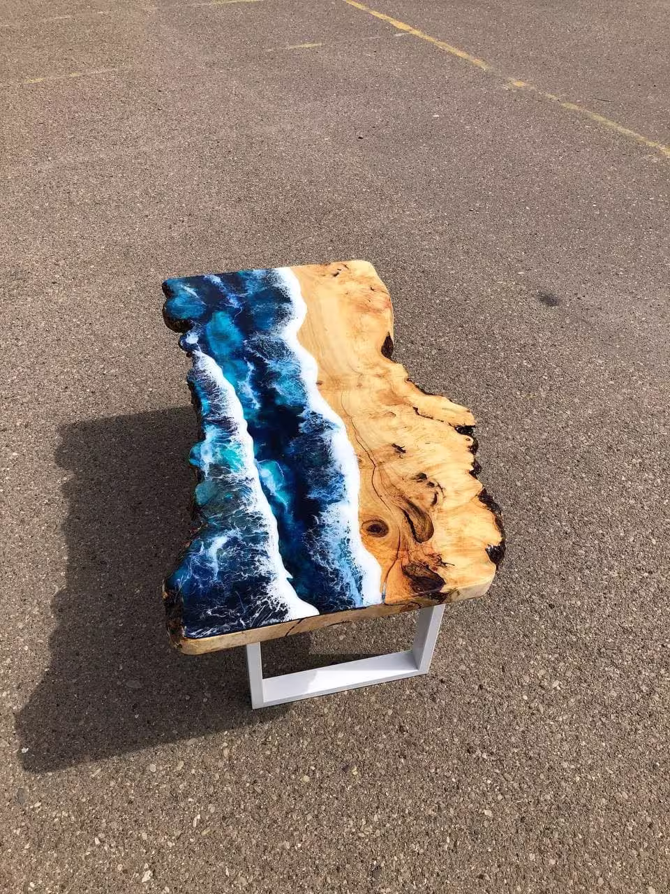 Handmade Epoxy Coffee Table | Side Wooden Live Edge