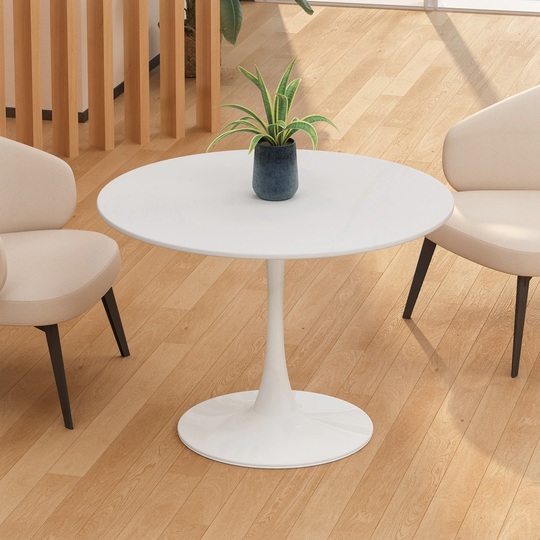 42.12" Round Dining Table with White MDF Table Top