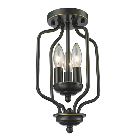 Avery Home Lighting Cardinal 3-light Olde Bronze Flush Mount