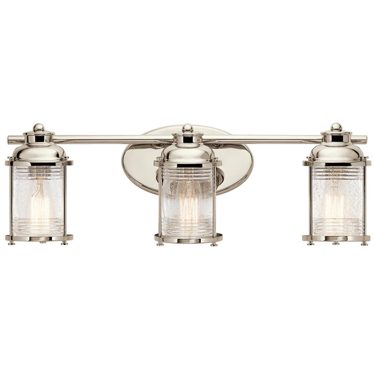 Kichler Lighting Ashland Bay Collection 3-light Polished Nickel Bath/Vanity Light