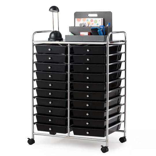 20-Drawer Organizer Cart Office School Storage Cart Rolling Drawer