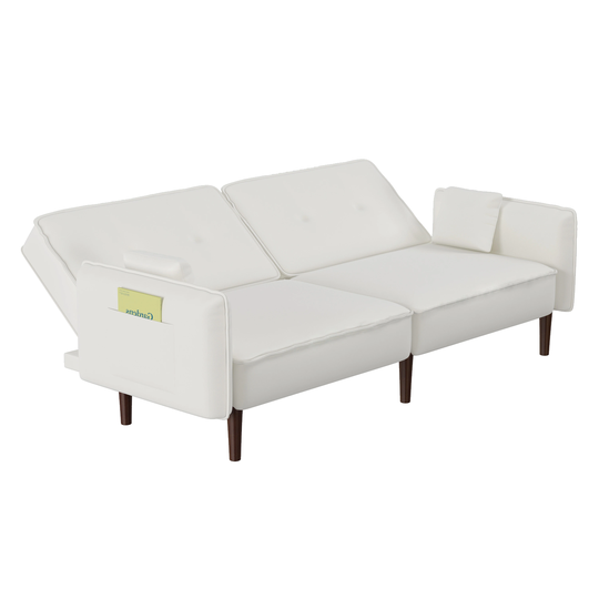 Modern Loveseat Sofa Accent Sofa Convertible Futon Sofa Bed Polyester Couches with Pillows