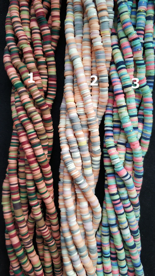On Sale, 6mm Mixed Colors Vinyl Beads, Multi Color Heishi Beads, Rainbow Polymer Clay Beads, #3 For Earring Only