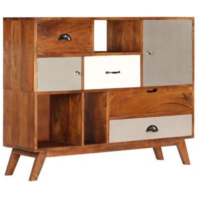 Bronaugh 45.2" Wide 4 Drawer Acacia Wood Sideboard
