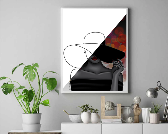 Hat Hand Pose Pre Drawn Outline Diy Stretched Canvas Panel For Adults Teens Paint Party Lady Hats & Sip Wholesale Bulk