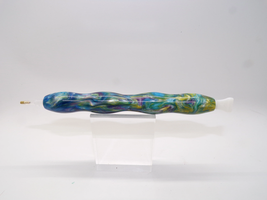 Diamond Painting Pen, Blue, Gold, Violet, Silver, Sparkle, Swirl, Drill Handturned, Alumilite